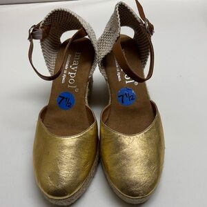 Maypol Espadrille Gold Shoe